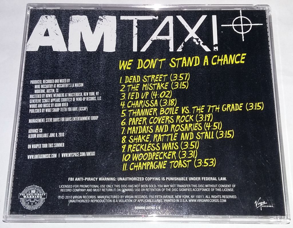 AM TAXI We Don't Stand A Chance  CD  US - фото фото фото 2