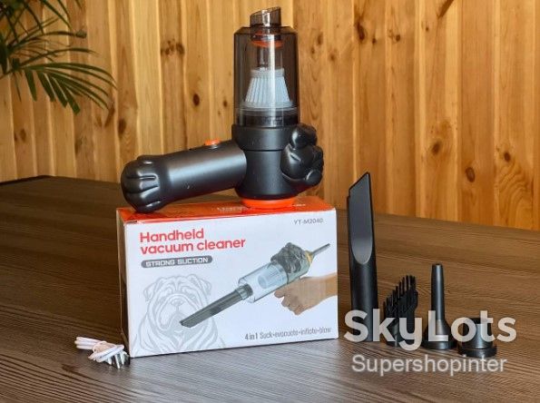 Автомобильный портативный беспроводной аккумуляторный пылесос 2 in1 Vacuum cleaner ЧЕРНЫЙ LY-597 - фото фото фото 0