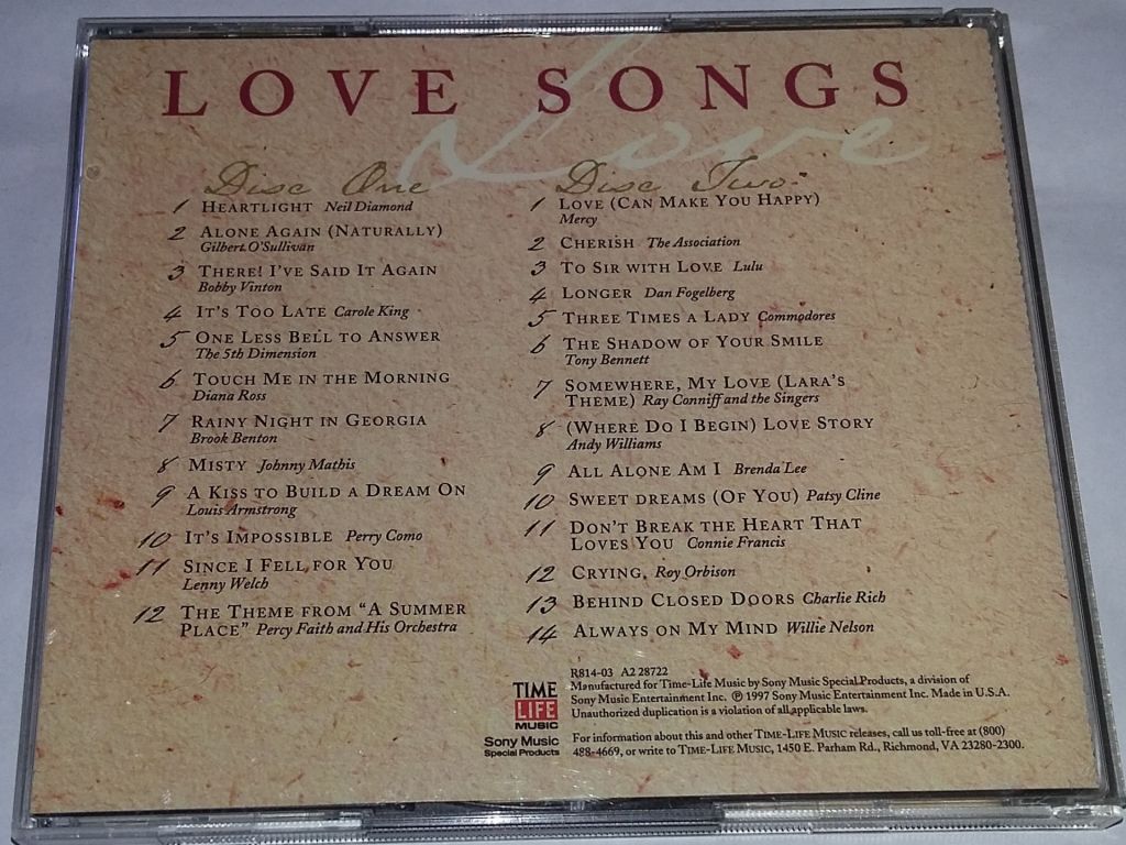 VARIOUS Love Songs 2CD US - фото фото фото 3