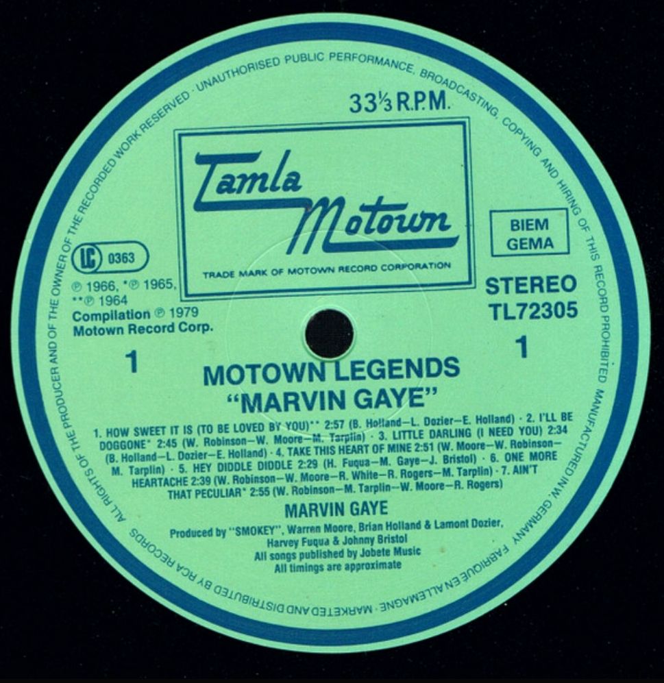Marvin Gaye - Motown Legends - 1964-69.   (LP). 12. Vinyl. Пластинка. Germany - фото фото фото 2
