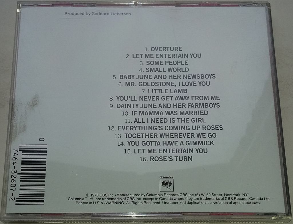 ETHEL MERMAN  Gypsy - A Musical Fable CD US - фото фото фото 2