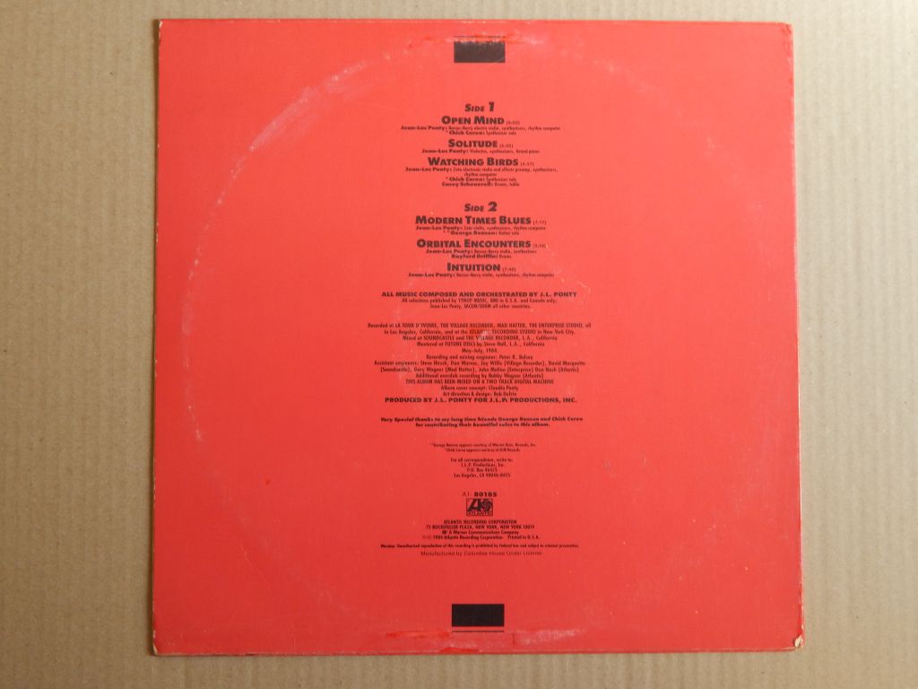 Jean-Luc Ponty ‎– Open Mind    (Atlantic ‎– A1-80185, US) EX+/EX+ - фото фото фото 1