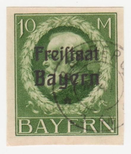 Германия   (Бавария) 1919 г. № 171 А  гашена - фото фото фото 0