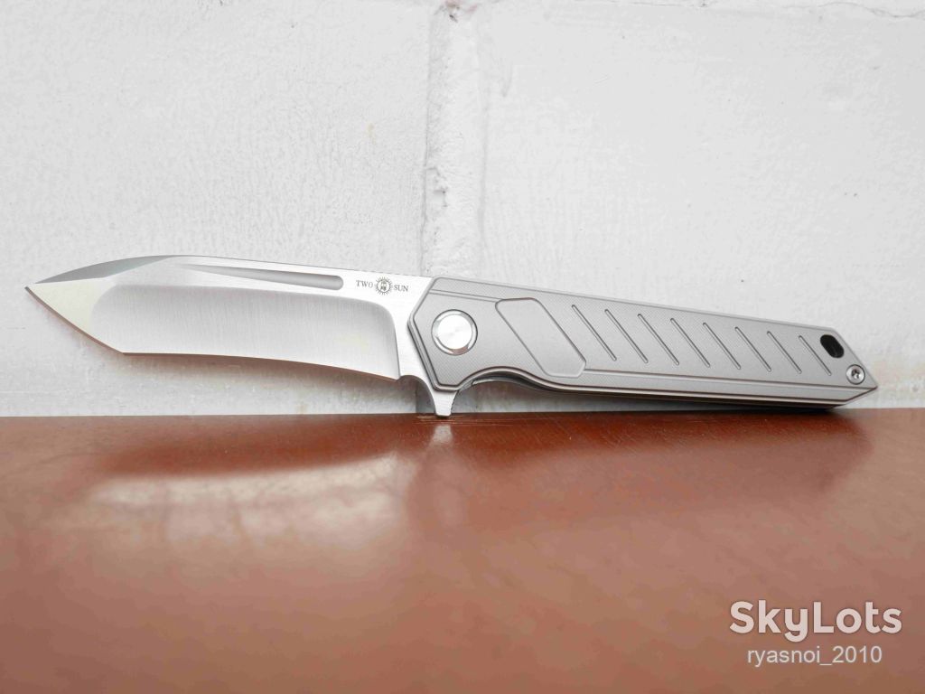 TwoSun TS360-Titanium, D2 Satin, RIHE Design, Tactical, Ceramic Ball Bearing, EDC, Frame Lock - фото фото фото 11