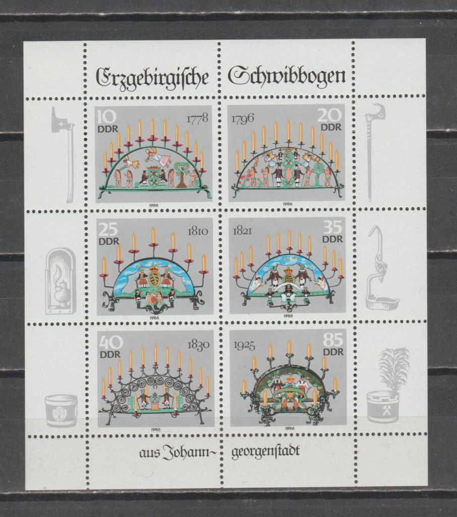 Германия Німеччина ГДР 1986 мистецтво люстри аркуш - фото фото фото 0
