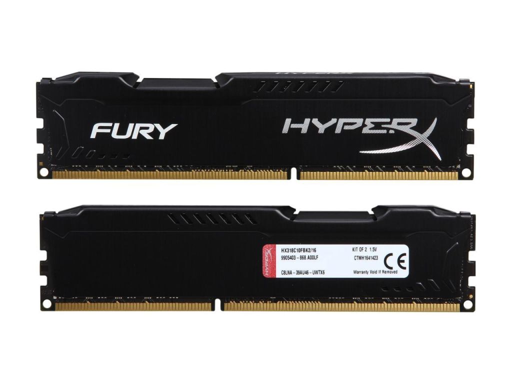 Оперативная память HyperX FURY Black 16GB KIT    (2x8GB) DDR3 1600 MHz    (HX316C10FK2/16) - фото фото фото 2