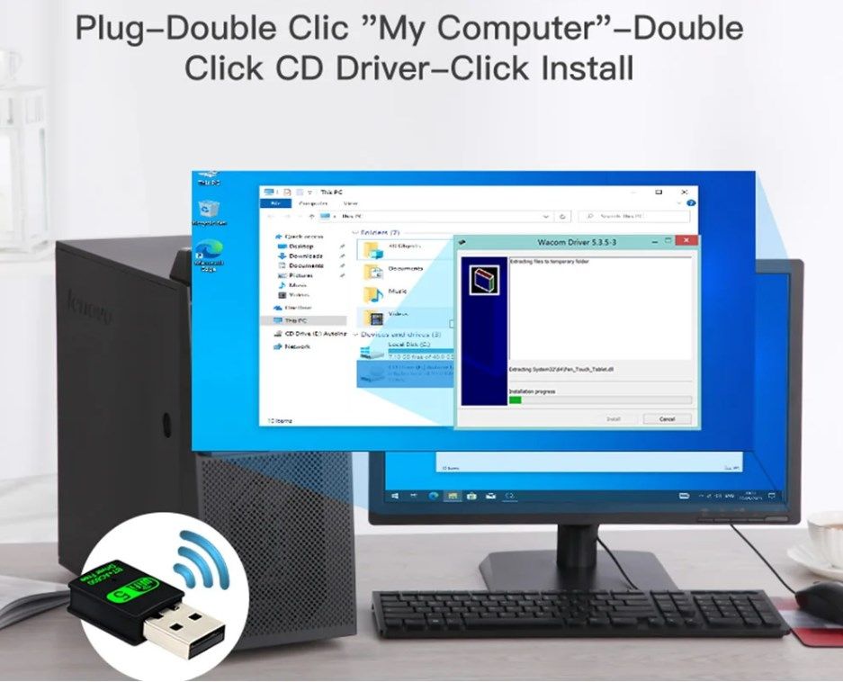 Адаптер 2в1 USB WiFi 5 ,скоростной 600 Мбит/с + Bluetooth, WIN 7/WIN8/WIN 10/11 - фото фото фото 10