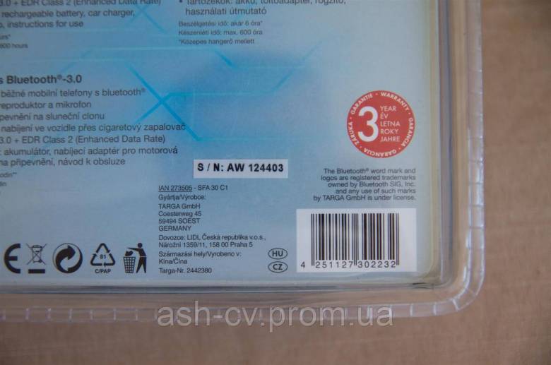 Автомобільна гарнітура SilverCrest Bluetooth 3.0 Hands-Free Kit SFA 30 C1 - фото фото фото 6