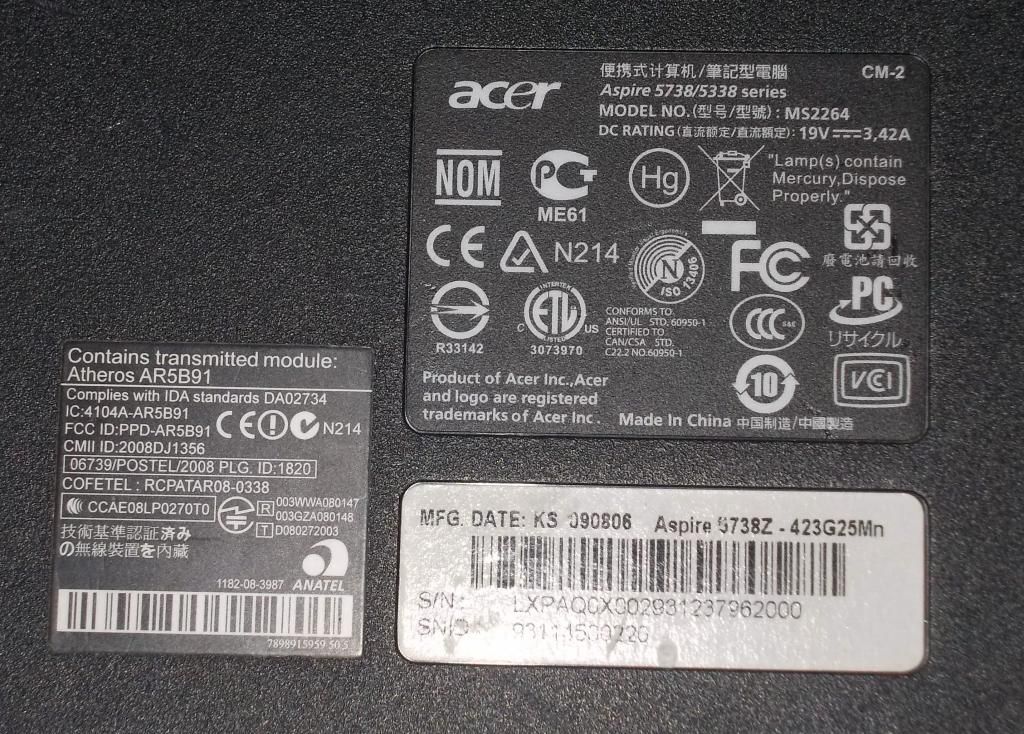 Корпус з ноутбука ACER ASPIRE 5738Z - фото фото фото 7