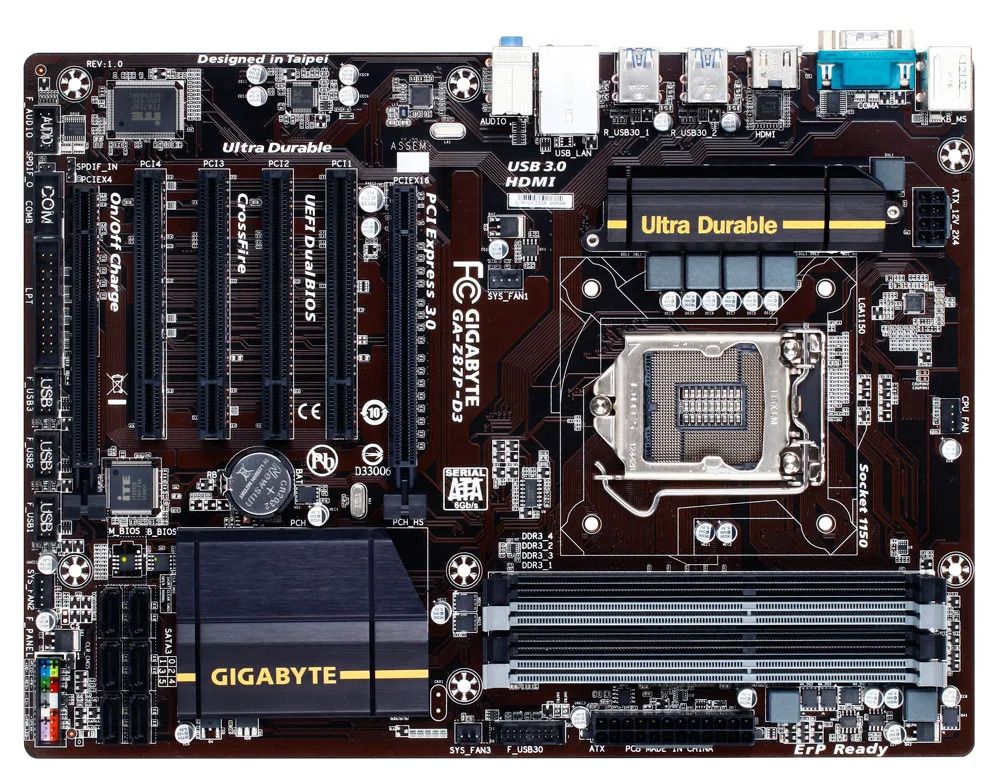 Gigabyte GA-Z87P-D3   (s1150, Intel Z87, PCI-E 3.0x16) - фото фото фото 0
