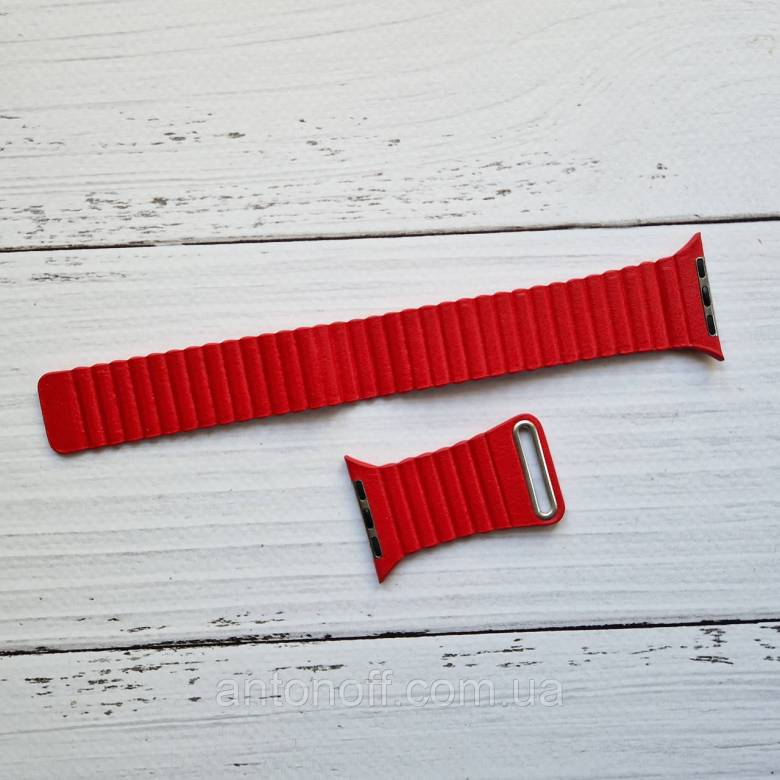 Ремінець Leather Loop Band Apple Watch 42mm Red - фото фото фото 0