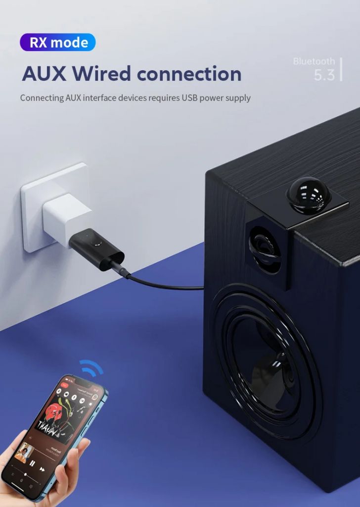 USB AUX адаптер 3в1 Bluetooth 5.3 стерео приёмник ресивер трансмиттер - фото фото фото 8