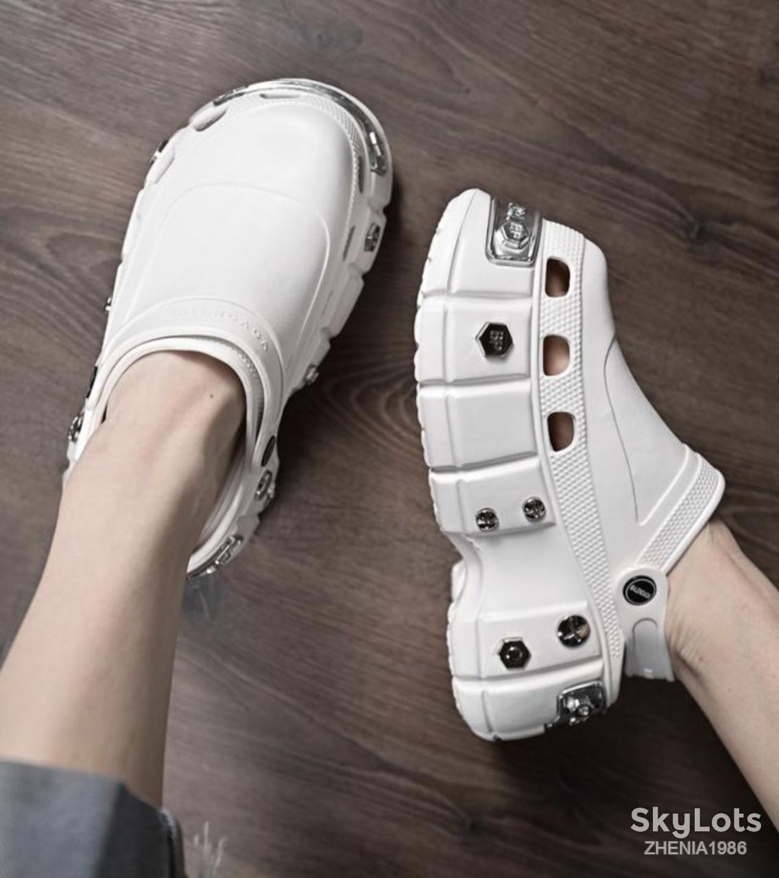 Женские Кроксы в стиле BALENGAGA X CROCS Rubber Hardcroc Metal    ( 36/37 размер ) - фото фото фото 7