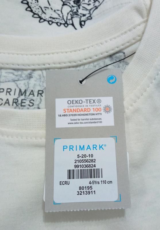 Світлий реглан лонгслів з динозаврами primark на хлопчика 4-5 років - фото фото фото 5