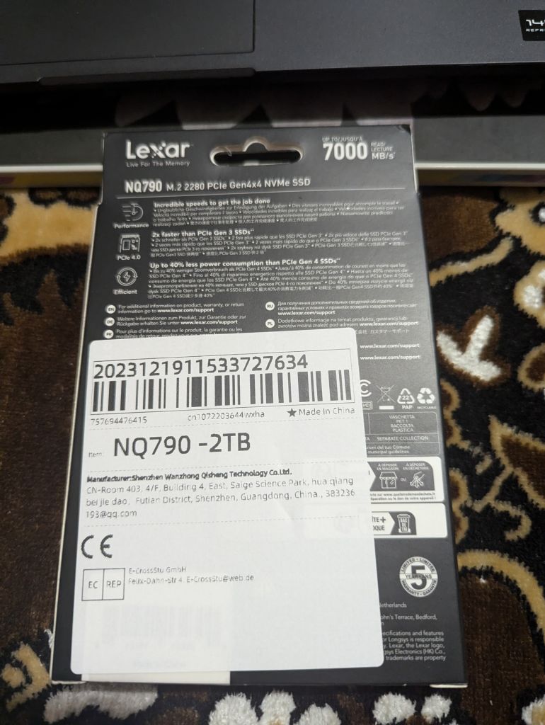 2TB Lexar NQ790 2000GB Gen4x4 SSD m.2 NVMe PCIe 4.0 2280 - фото фото фото 1