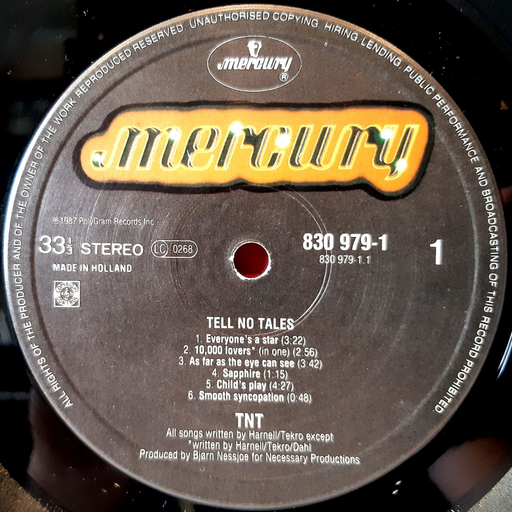 TNT - Tell No Tales - 1987.  (LP). 12. Vinyl. Пластинка. Holland. - фото фото фото 5