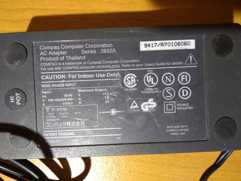Блок питания Compaq 7,5V 1,8A 20W AC Adapter - фото фото фото 1