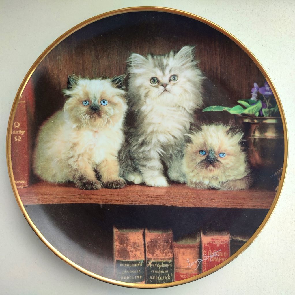 "КОТЕНОК. КОТ" коллекционная декоративная тарелка "FRANKLIN MINT" Португалия фарфор РЕДКАЯ!!! - фото фото фото 1
