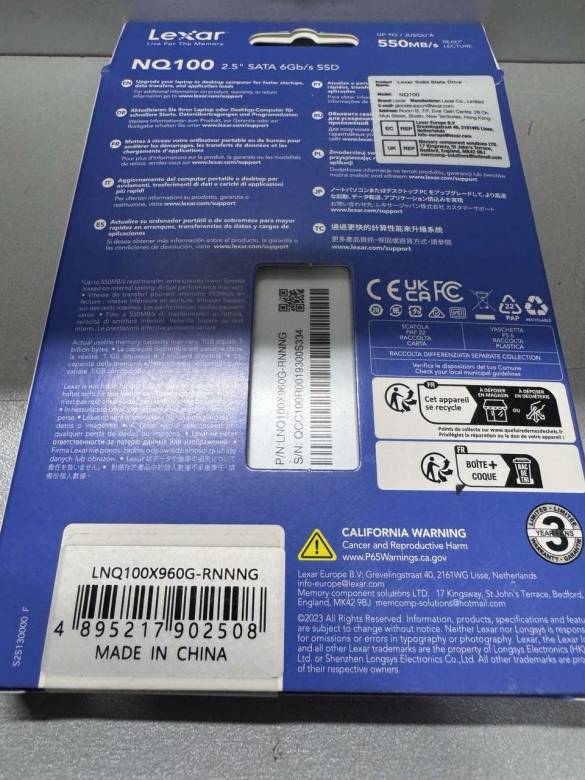 SSD накопитель Lexar NQ100 960GB (LNQ100X960G-RNNG) Новый! - фото фото фото 2