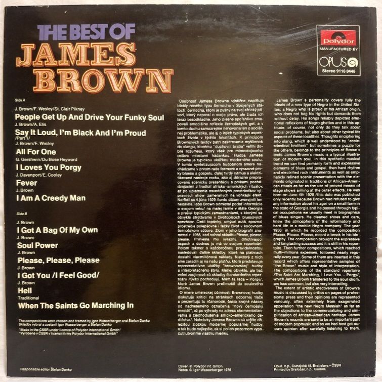 James Brown - The Best Of - 1959-76.  (LP). 12. Vinyl. Пластинка. Czechoslovakia. - фото фото фото 1