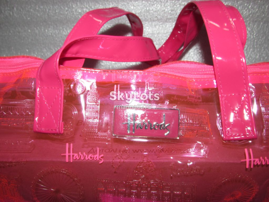 HARRODS ~ ЯРКАЯ БОЛЬШАЯ ВИНИЛОВАЯ ПРОЗРАЧНАЯ СУМКА - фото фото фото 1