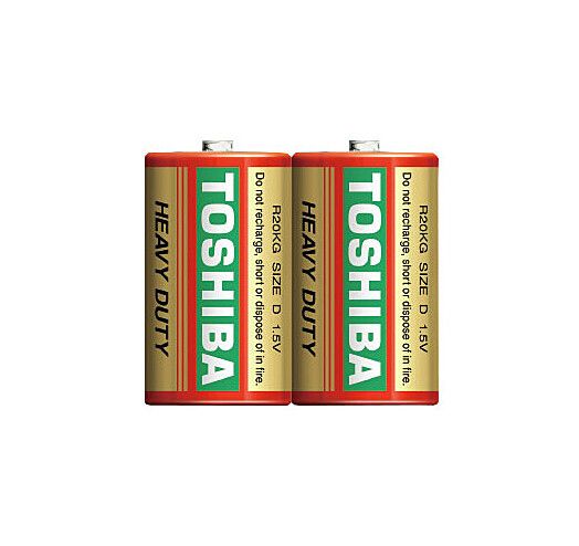 Батарейка солевая TOSHIBA R20/D 2 штуки - фото фото фото 0