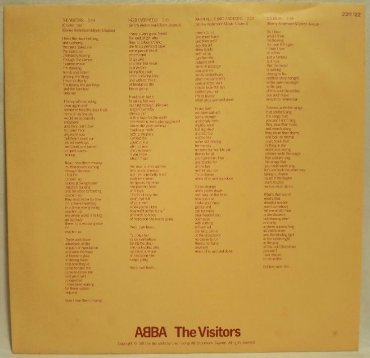 ABBA - The Visitors - 1981.  (LP). 12. Vinyl. Пластинка. Germany. - фото фото фото 3