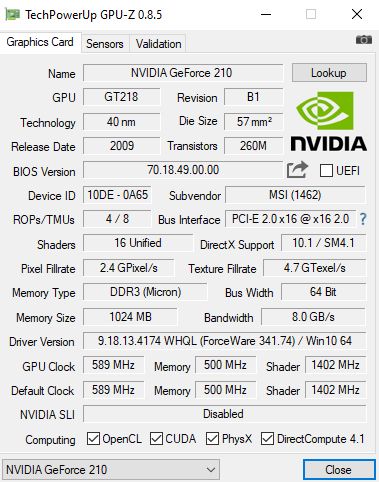 відеокарта  MSI GeForse 210  робоча - фото фото фото 3