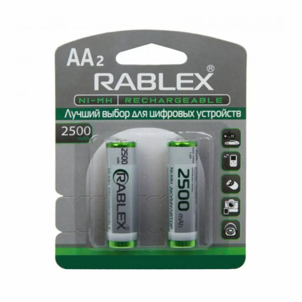 Аккумуляторы Rablex AA 2500mAh 2 шт.   (1362) - фото фото фото 0