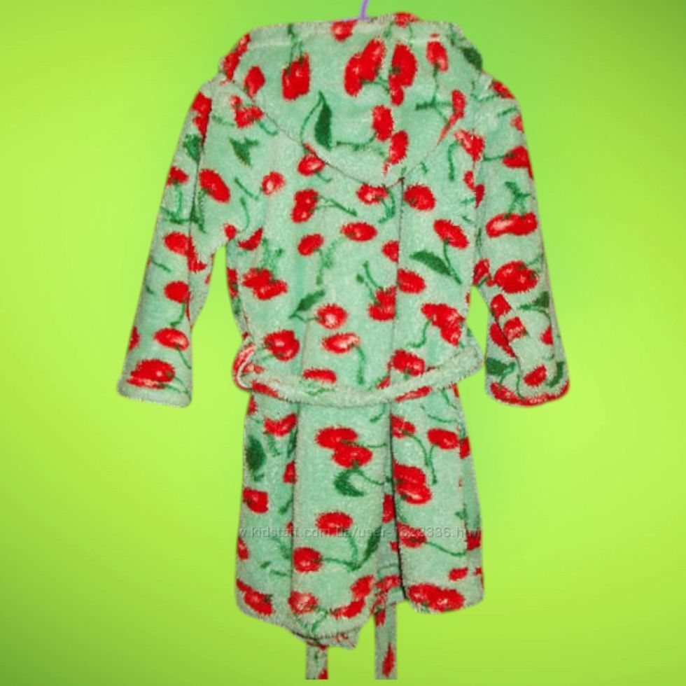 Халат детский махровый Вишенка на 6-7 лет - фото фото фото 1
