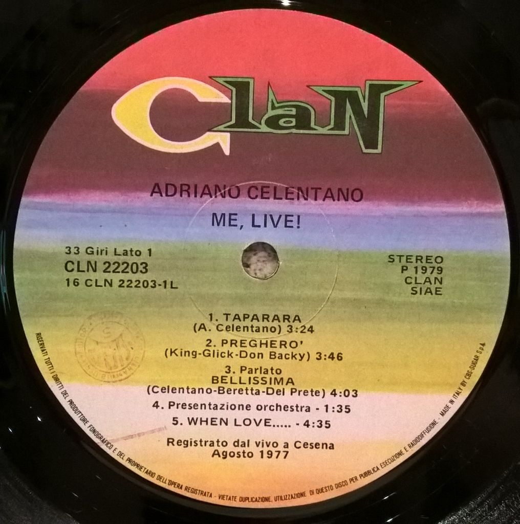 Adriano Celentano ‎- Me, Live! - 1979.   (2LP). 12. Vinyl. Пластинки. Italy. - фото фото фото 4