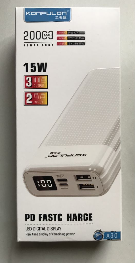 Power Bank Konfulon A30 20000mAh - фото фото фото 3