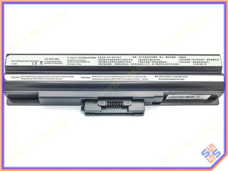 Батарея BPS13, BPS21 для SONY VPC-CW, VPC-F, VPC-M, VPC-S, VPC-Y (10.8V 5200mAh). Black - фото фото фото 1