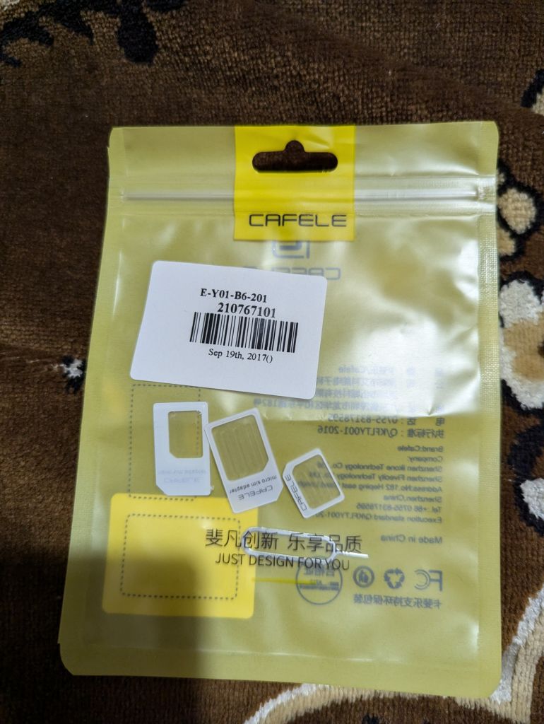 5шт 4в1 Cafele адаптери для сім-карт MiniSim MicroSim NanoSim скріпка - фото фото фото 0