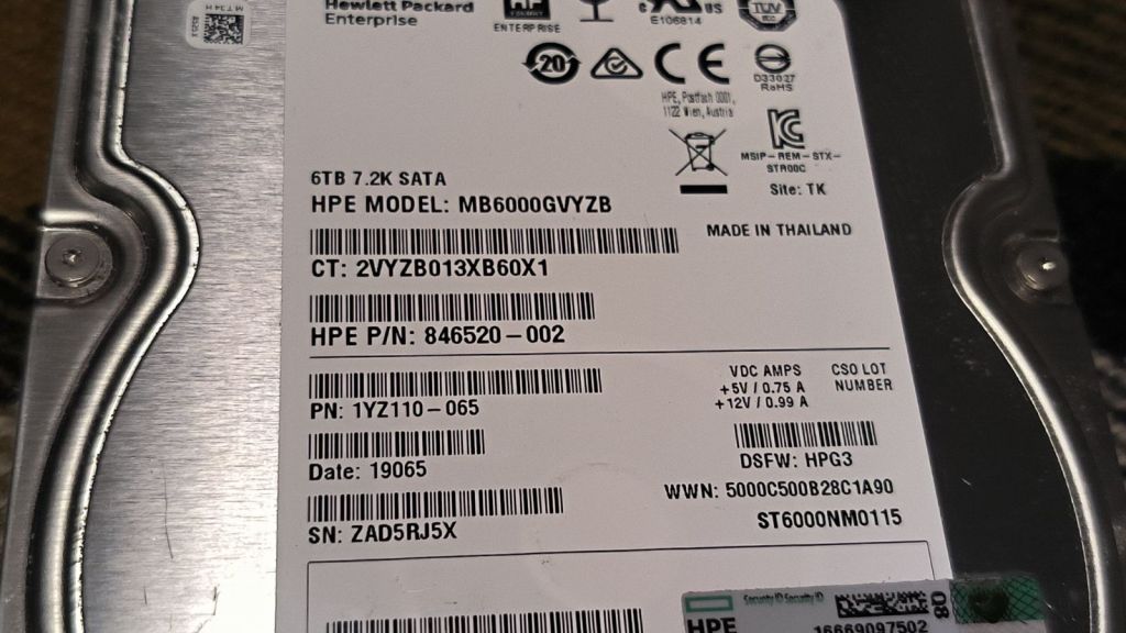 Жорсткий диск HDD Hewlett Packard Enterprise MB6000GVYZB 6TB №16 - фото фото фото 3