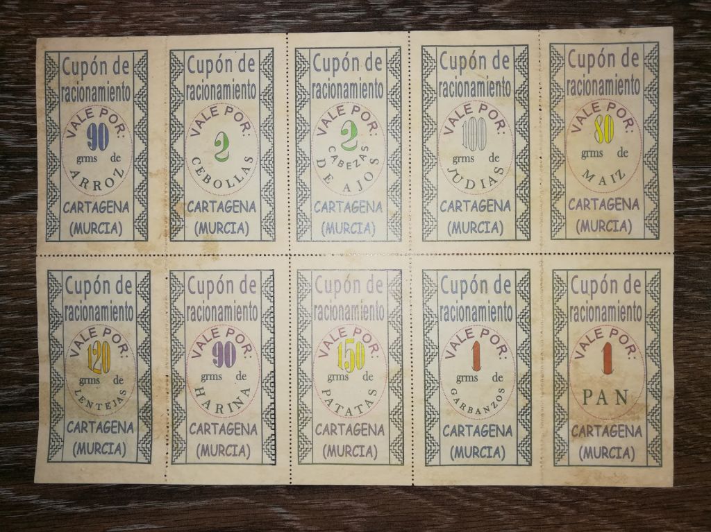 Картка купонів, 10шт. Іспанія 1938. Картахена, Мурсія. Іспанському флоту потрібен персонал... - фото фото фото 1