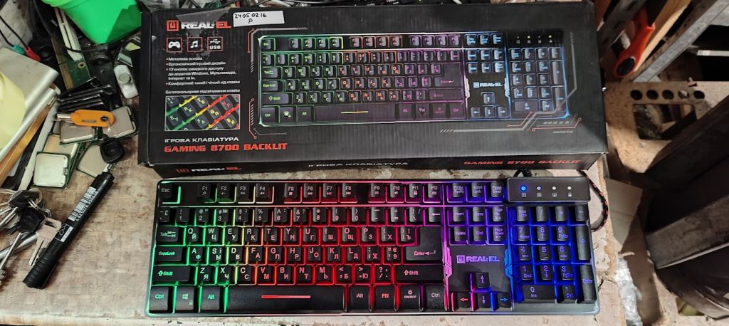 Игровая клавиатура с подсветкой RGB REAL-EL Gaming 8700 Backlit USB № 24050216 - фото фото фото 0