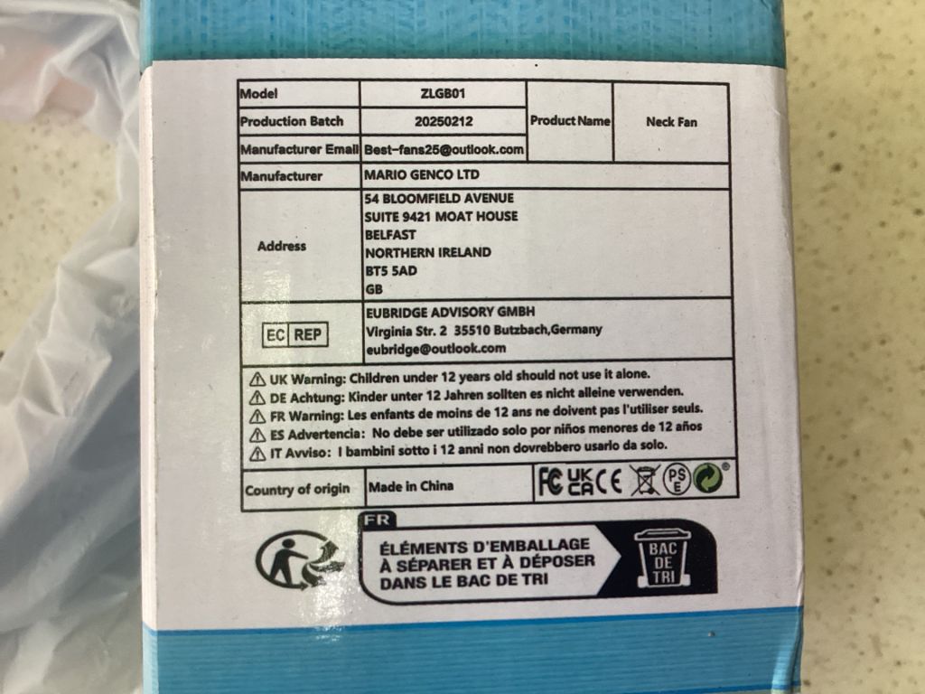 Портативний вентилятор на шию Neсk Fan Conditioner ZLGB01 - фото фото фото 3