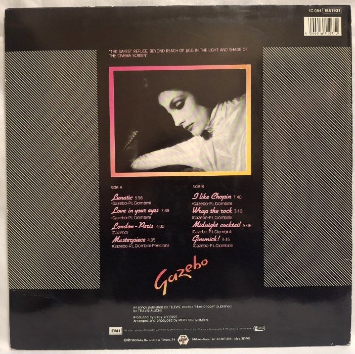 Gazebo - I Like Chopin - 1983.  (LP). 12. Vinyl. Пластинка. Germany. - фото фото фото 1