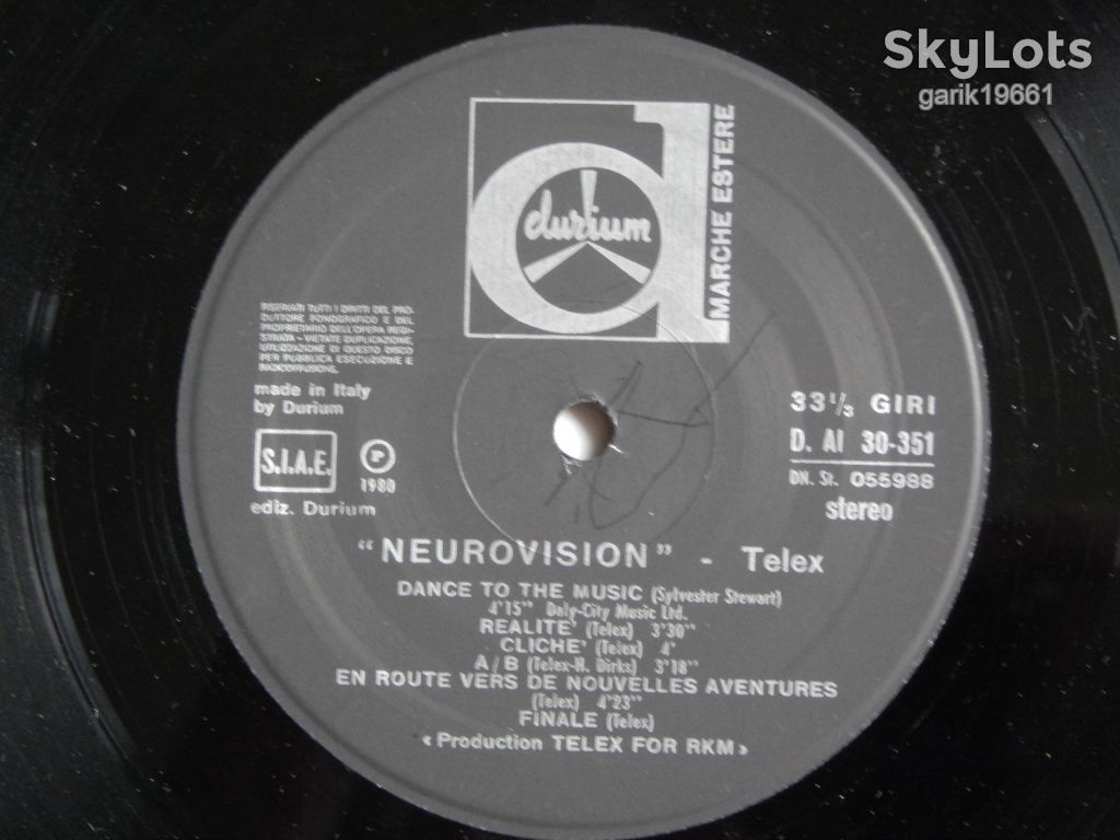 Telex - Neurovision  (Durium – DAI 30351, Italy) NM-/NM- - фото фото фото 2