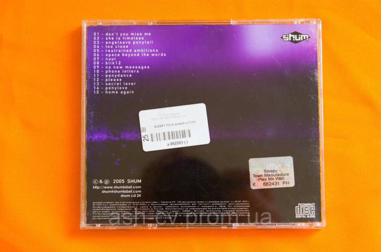 Музичний диск CD. SLEEPY TOWN MANUFACTURE - Play me while - фото фото фото 2