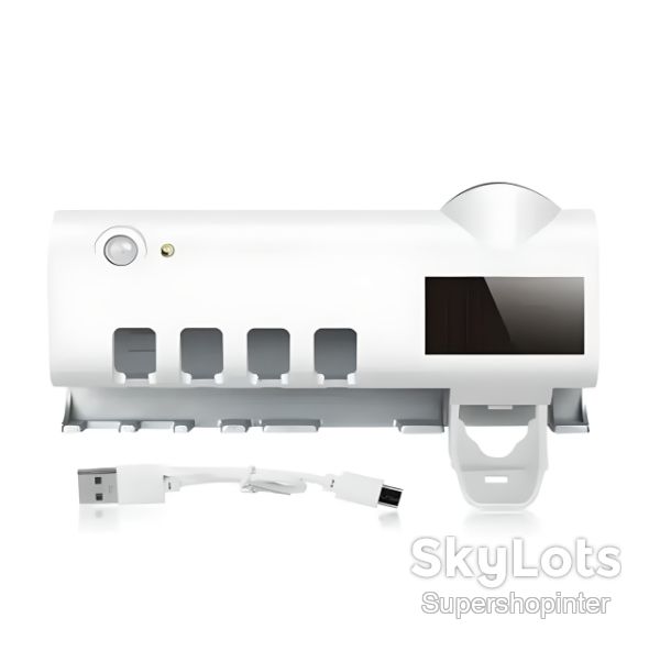 Держатель зубных щеток Brush Sterilizer, Белый / Диспенсер для зубной пасты / Уф стерилизатор - фото фото фото 7