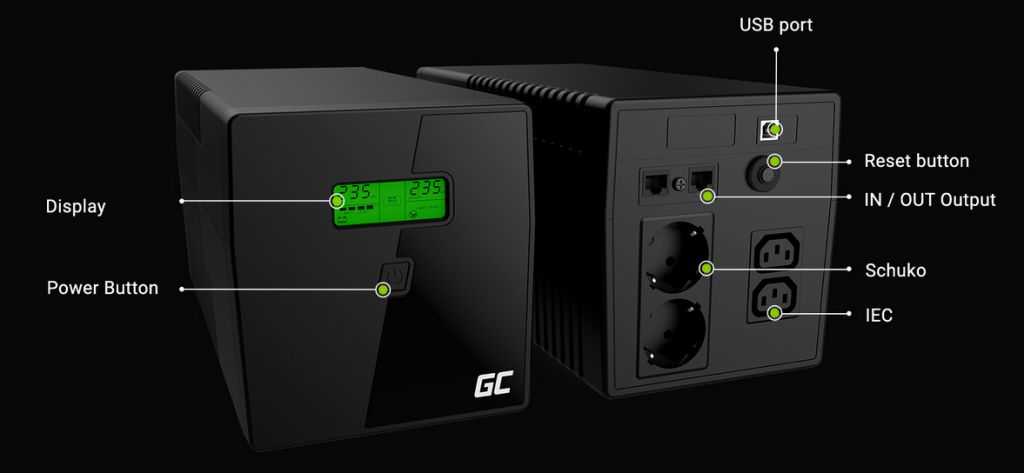 UPS ББЖ ИБП Green Cell 1000VA 600W - фото фото фото 2