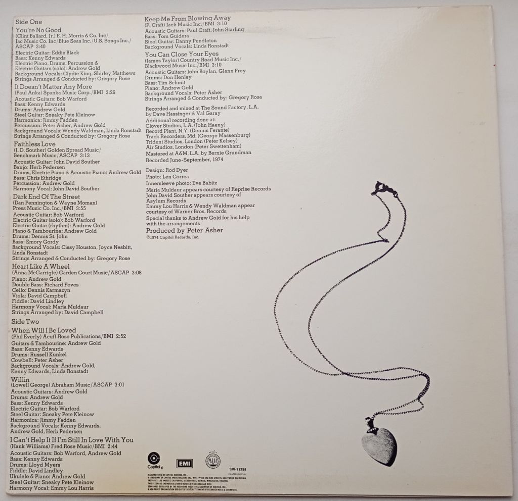 LINDA RONSTADT Heart Like A Wheel LP EX- - фото фото фото 1