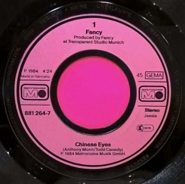 Fancy ‎- Chinese Eyes - 1984.  (EP) 7. Vinyl. Пластинка. Germany. - фото фото фото 2