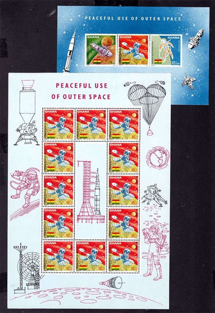 Космос . Гана 1967 г  MNH  -  к/б + блок - - фото фото фото 0