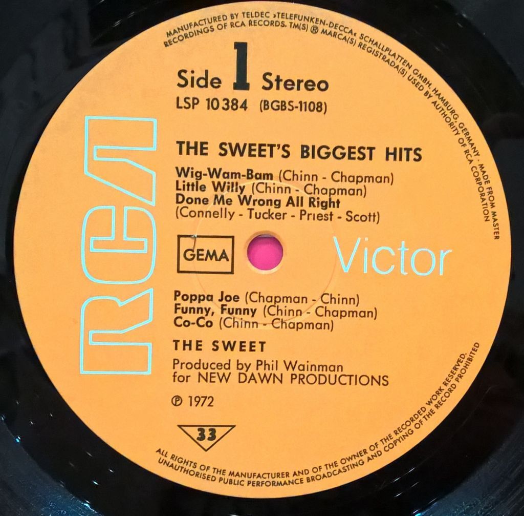 The Sweet – The Sweet's Biggest Hits - 1979-72.   (LP). 12. Vinyl. Пластинка. Germany - фото фото фото 2