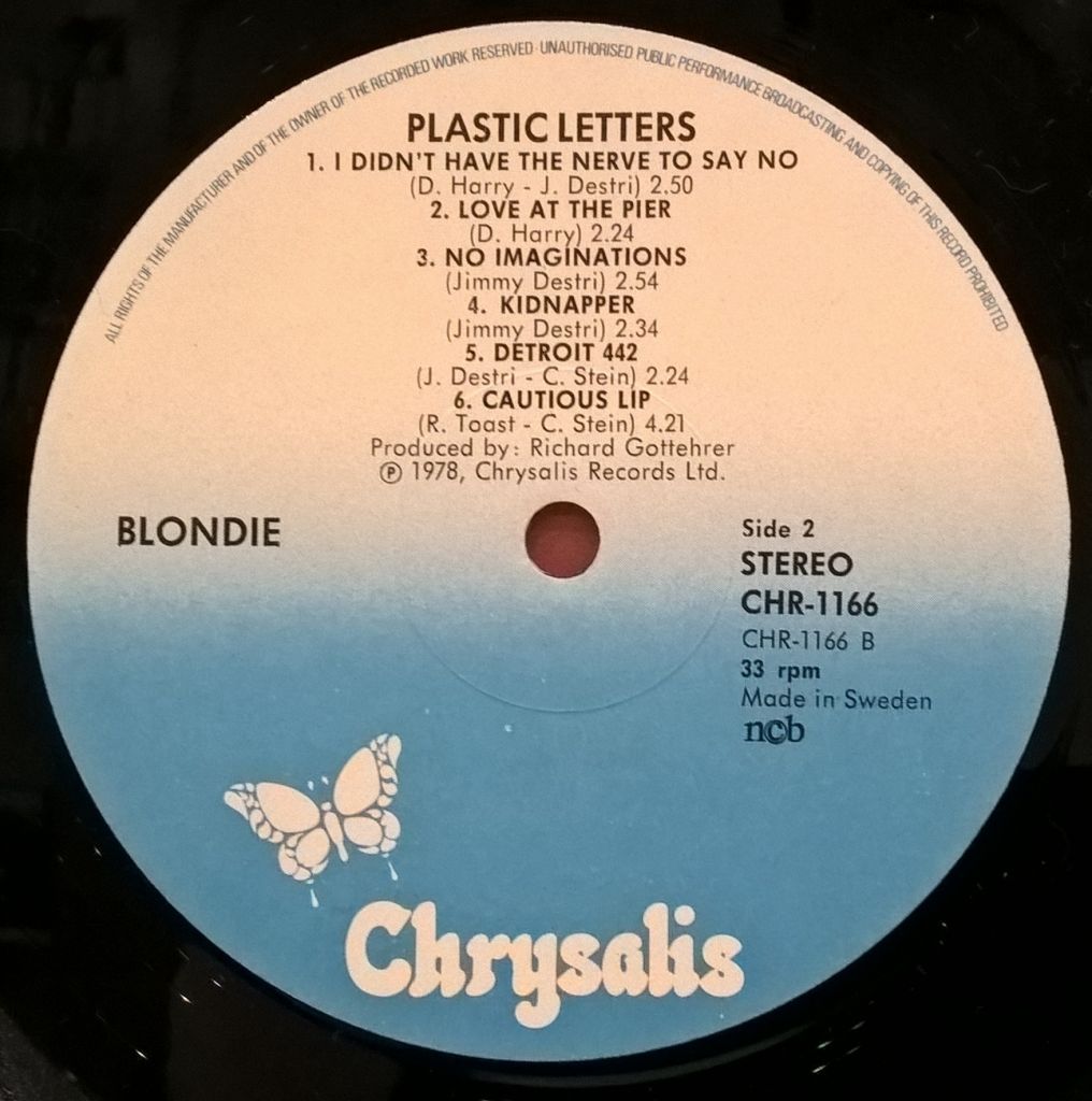 Blondie - Plastic Letters - 1977.   (LP). 12. Vinyl. Пластинка. Sweden - фото фото фото 3