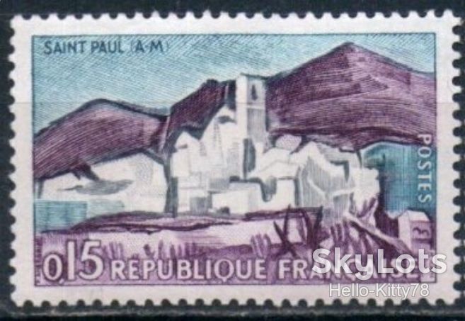 Франция 1961 туризм Сен-Поль-де-Ванс Mi 1365 MNH - фото фото фото 0