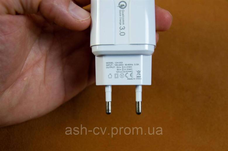Зарядний пристрій, USB, 3A, QC 3.0, QC 4.0, White - фото фото фото 2